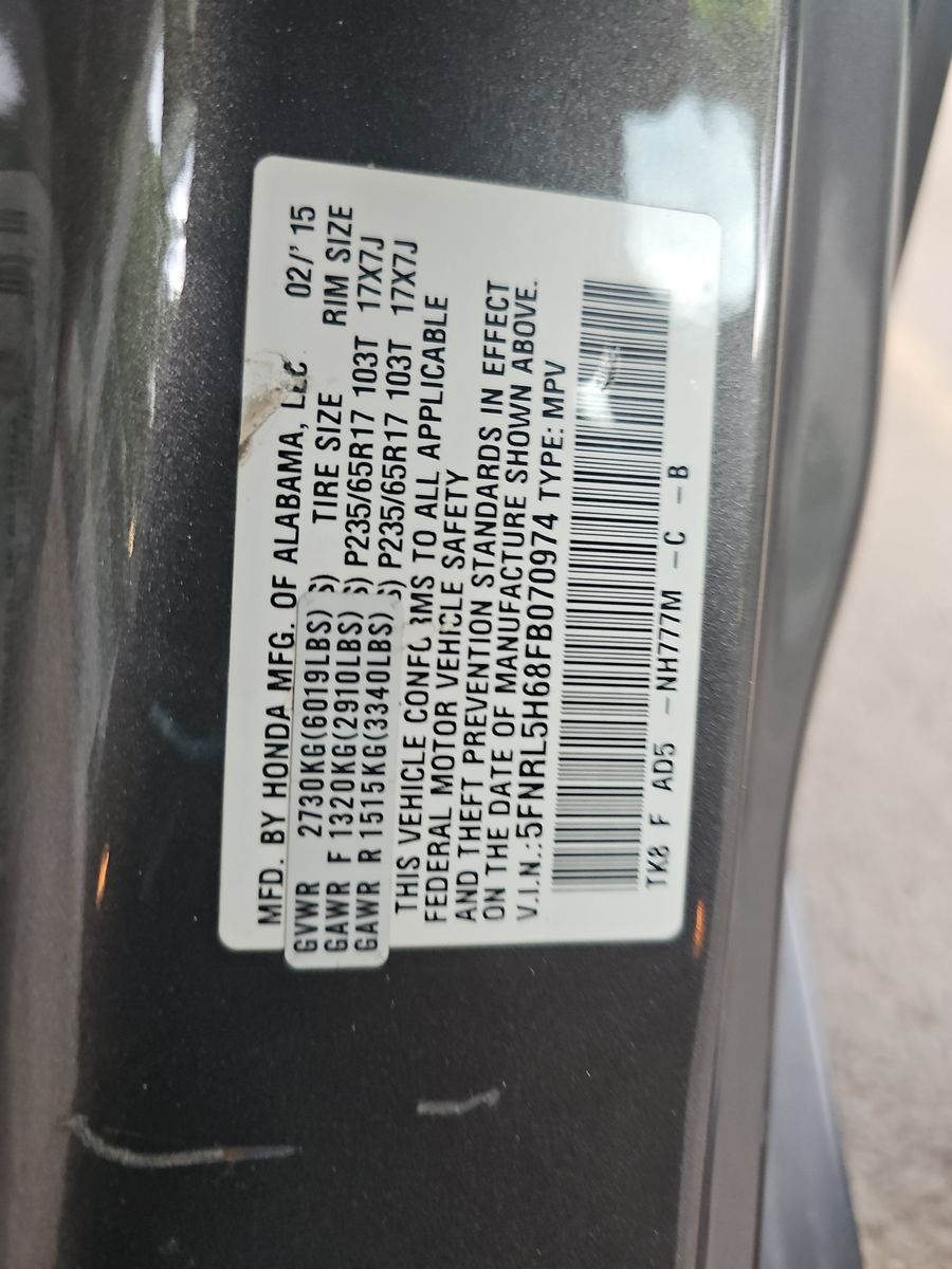 2015 Honda Odyssey EX-L FWD