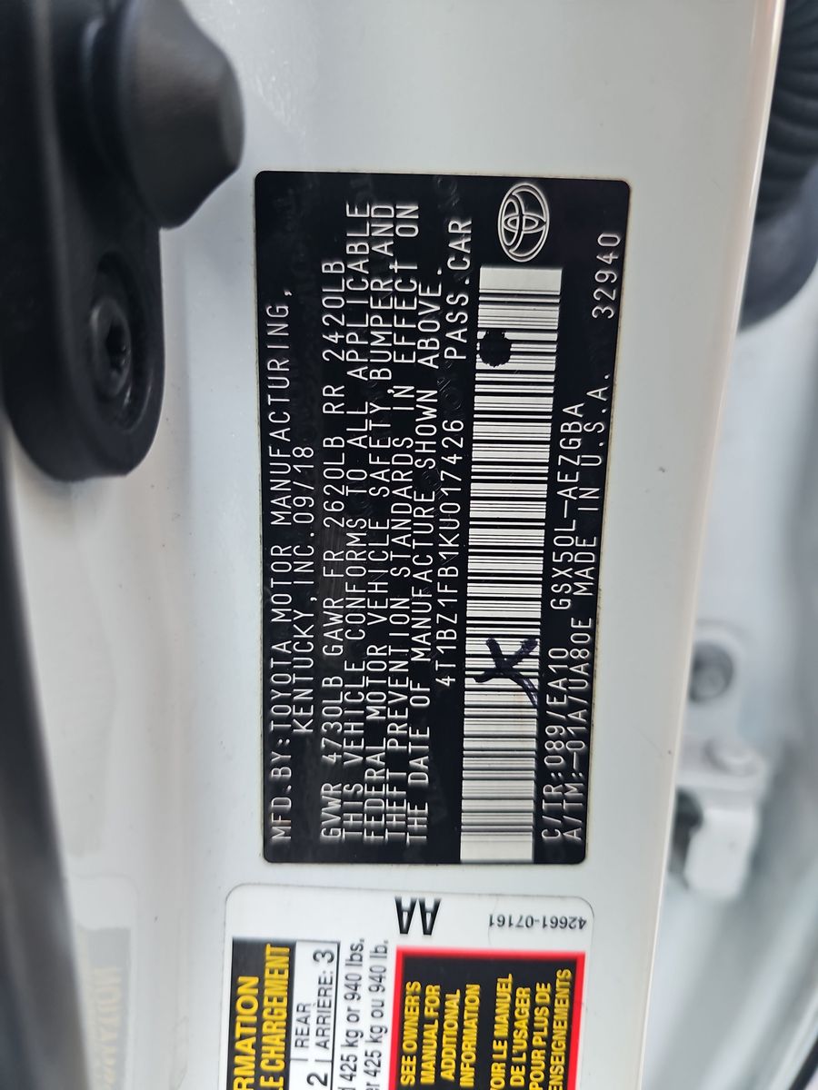 2019 Toyota Avalon XLE FWD