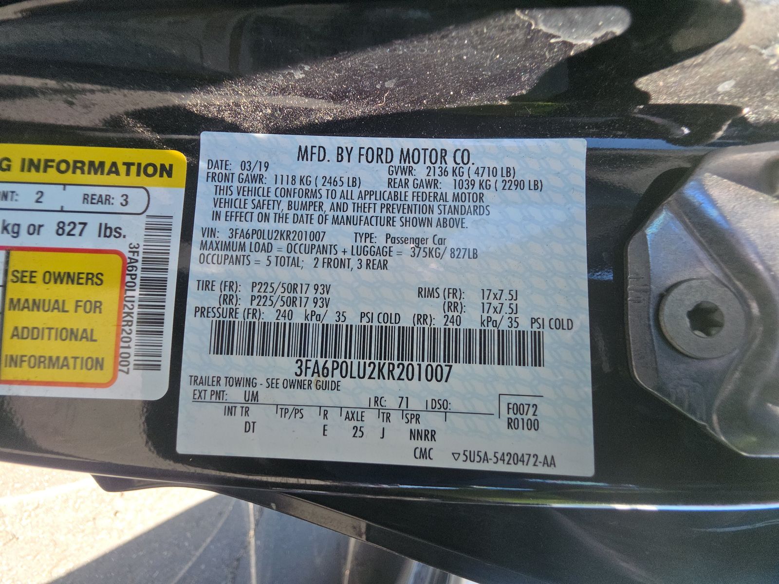 2019 Ford Fusion Hybrid SE FWD