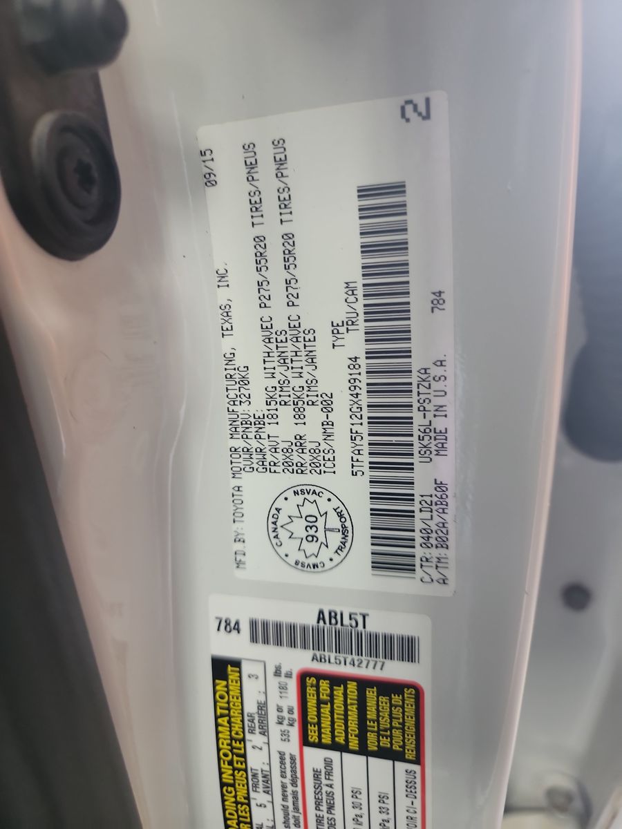 2016 Toyota Tundra Platinum AWD