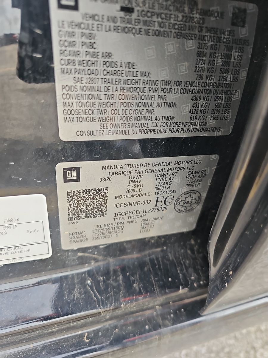 2020 Chevrolet Silverado 1500 Custom Trail Boss AWD