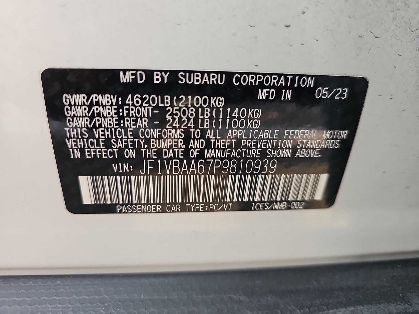 2023 Subaru WRX Base AWD