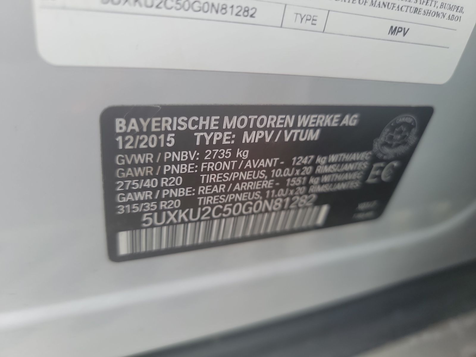 2016 BMW X6 xDrive35i AWD