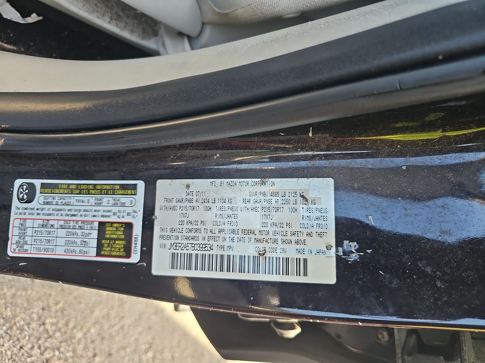 2011 MAZDA CX-7 i SV FWD