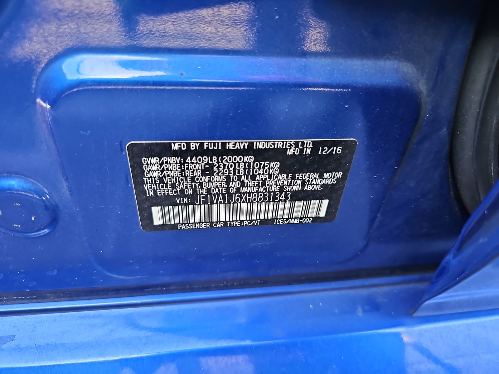 2017 Subaru WRX Limited AWD