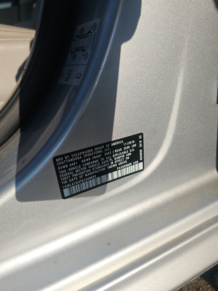 2019 Volkswagen Passat 2.0T Wolfsburg Edition FWD