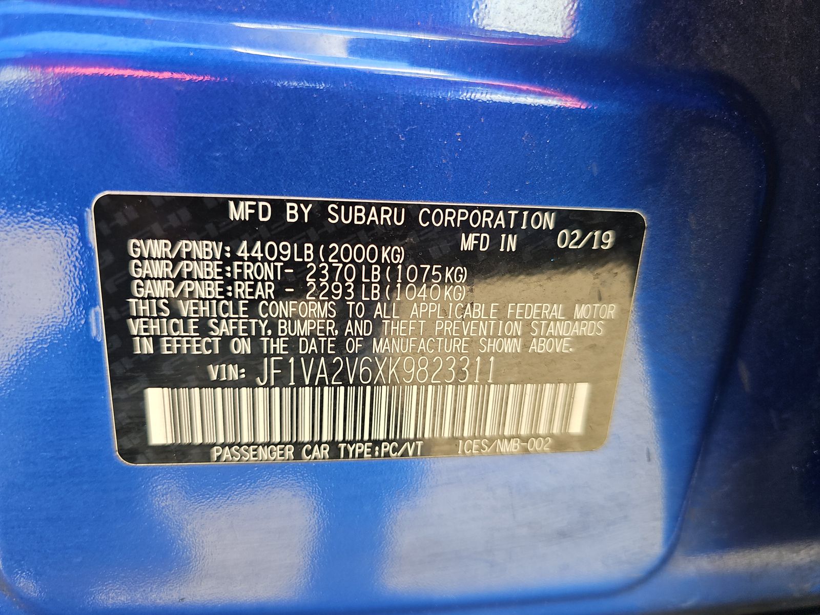 2019 Subaru WRX STi Limited AWD