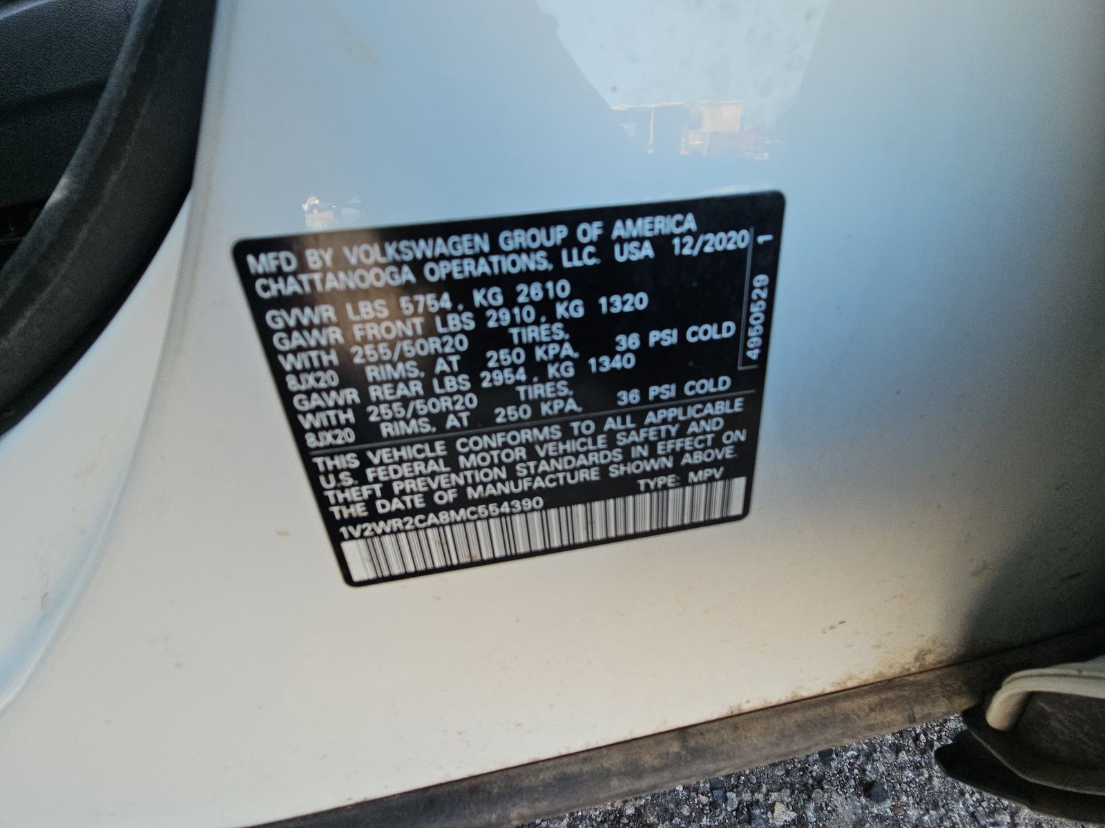 2021 Volkswagen Atlas 3.6L SE FWD