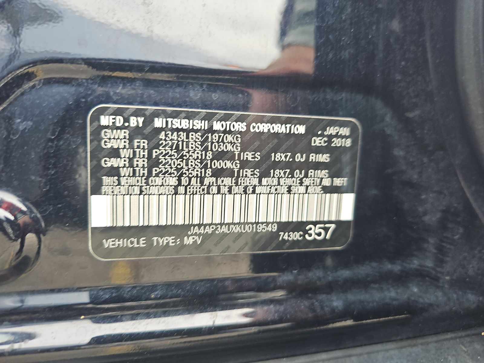 2019 Mitsubishi Outlander Sport LE FWD
