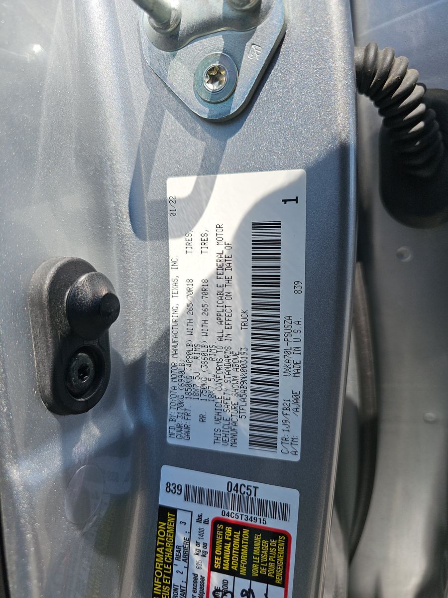 2022 Toyota Tundra SR5 RWD