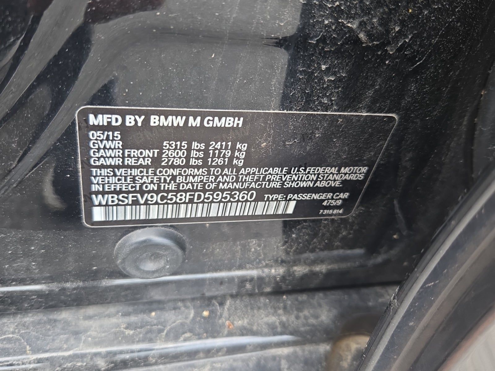 2015 BMW M5 Base RWD