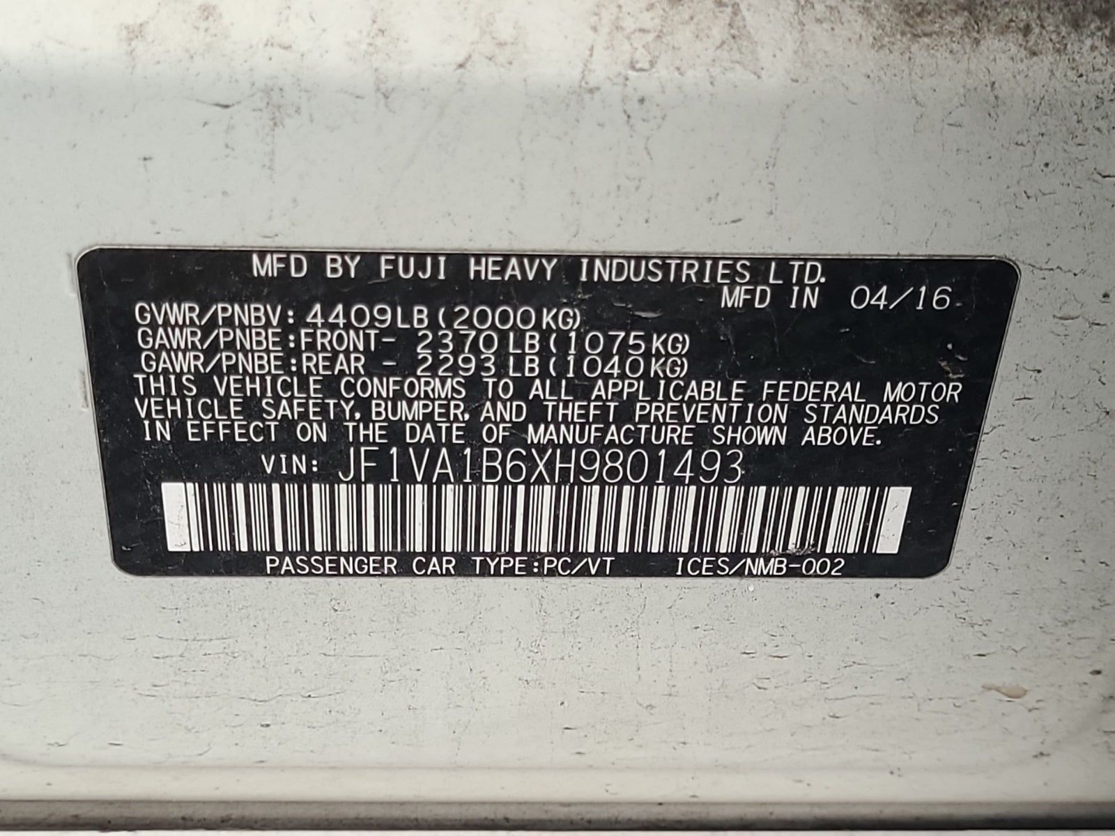 2017 Subaru WRX Base AWD