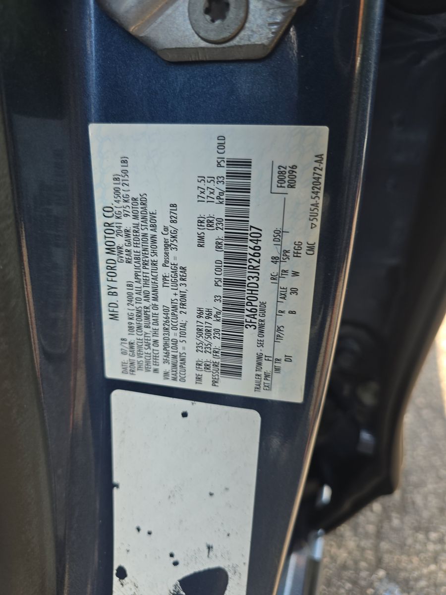 2018 Ford Fusion SE FWD