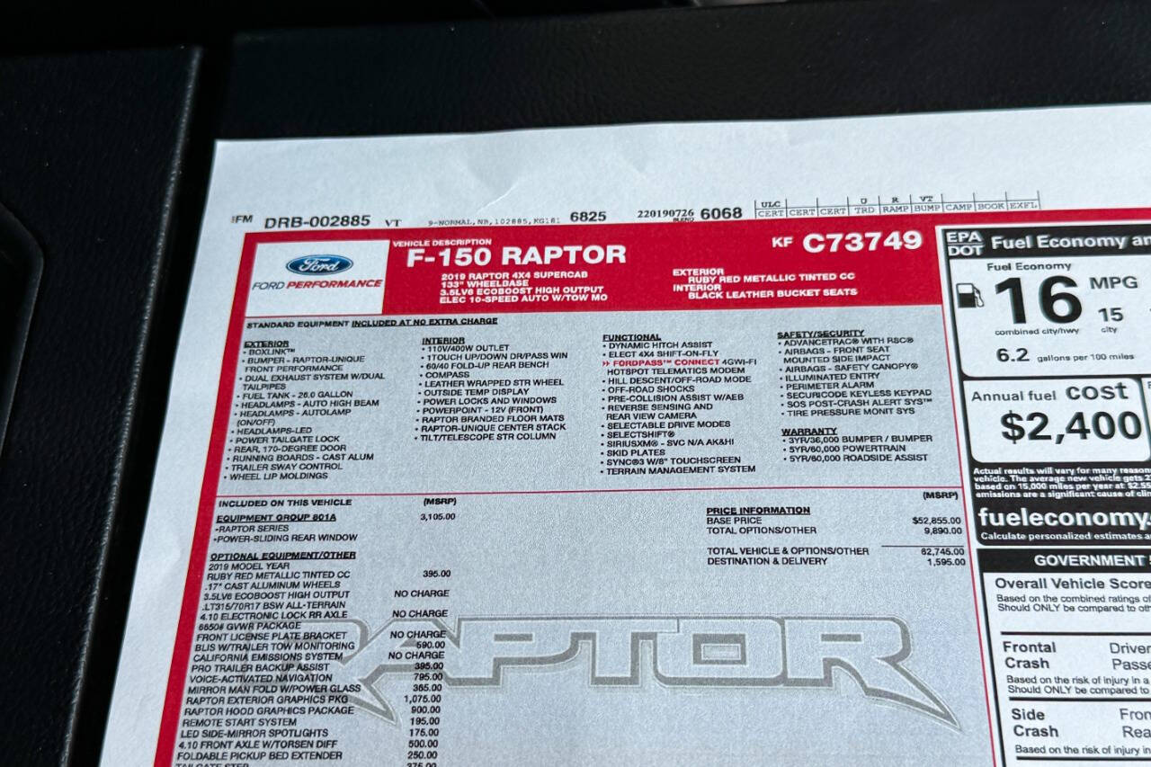 2019 Ford F-150 Raptor AWD