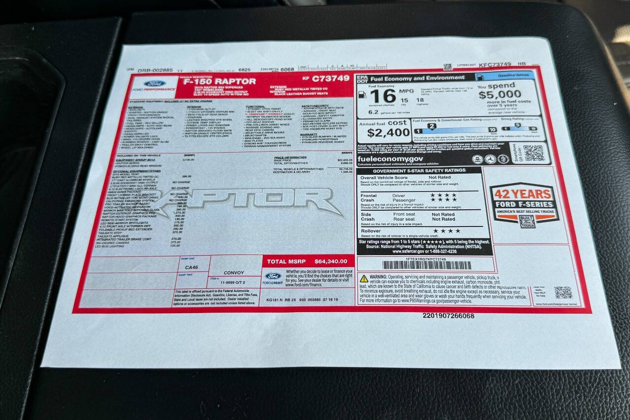 2019 Ford F-150 Raptor AWD