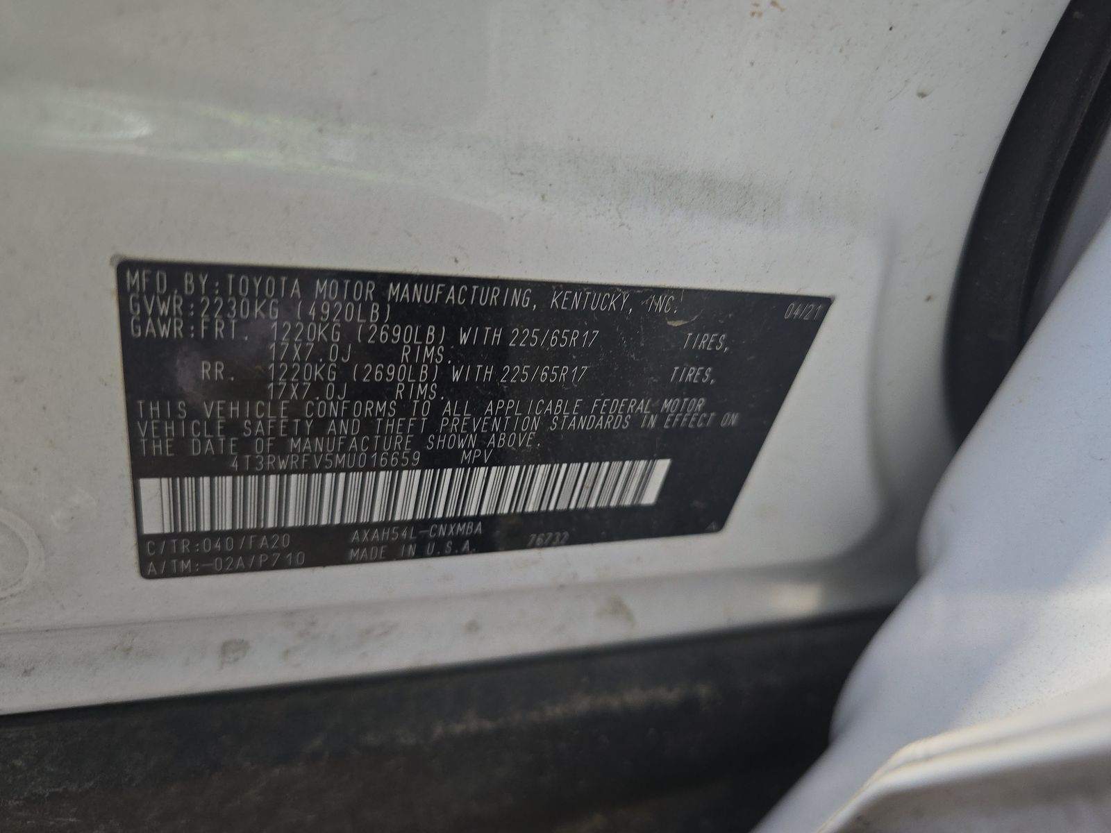 2021 Toyota RAV4 Hybrid XLE AWD