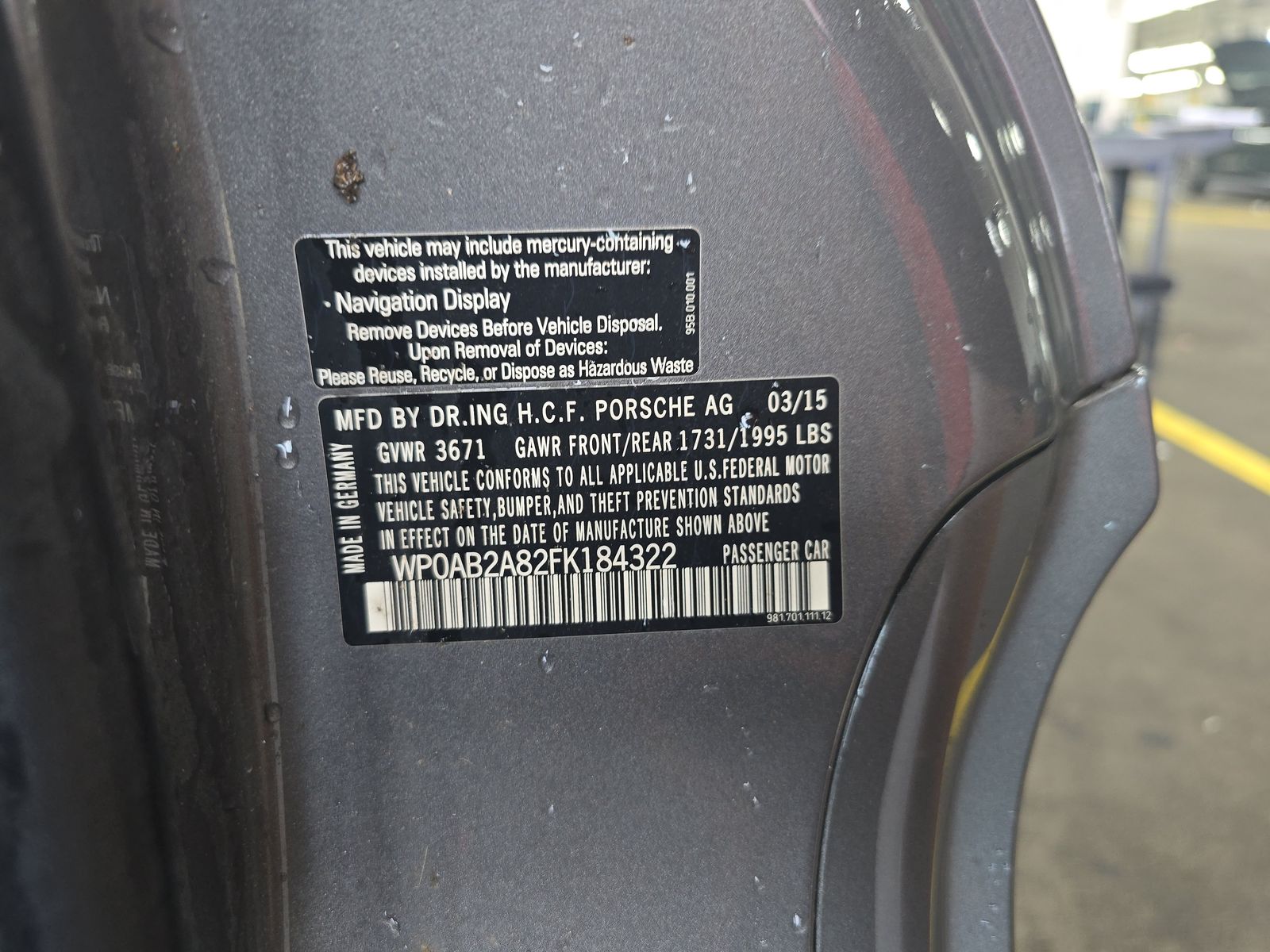 2015 Porsche Cayman S RWD