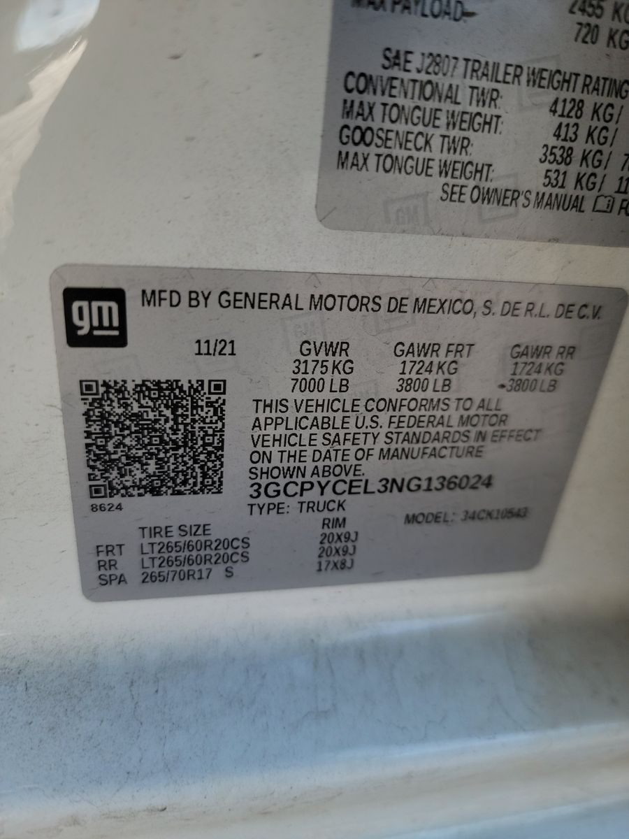 2022 Chevrolet Silverado 1500 Custom Trail Boss AWD