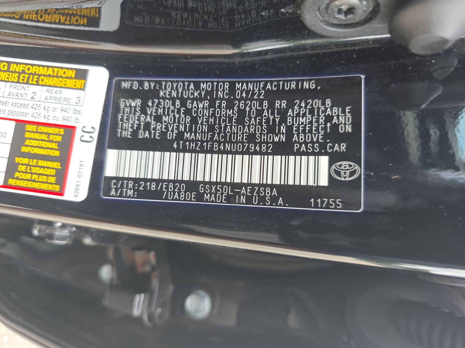 2022 Toyota Avalon Touring FWD