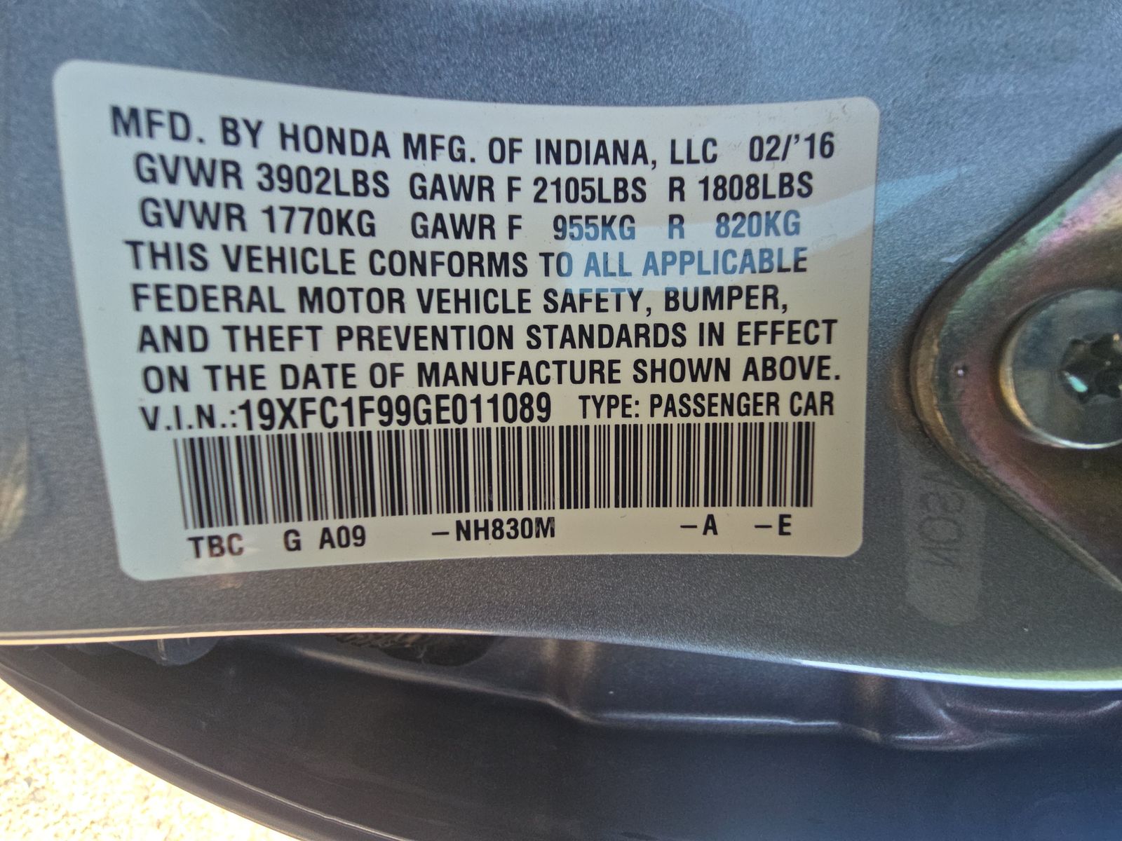 2016 Honda Civic Touring FWD