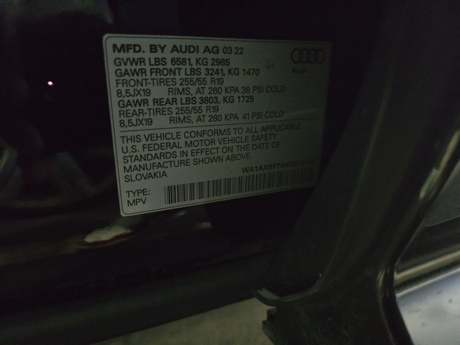 2022 Audi Q7 Premium AWD