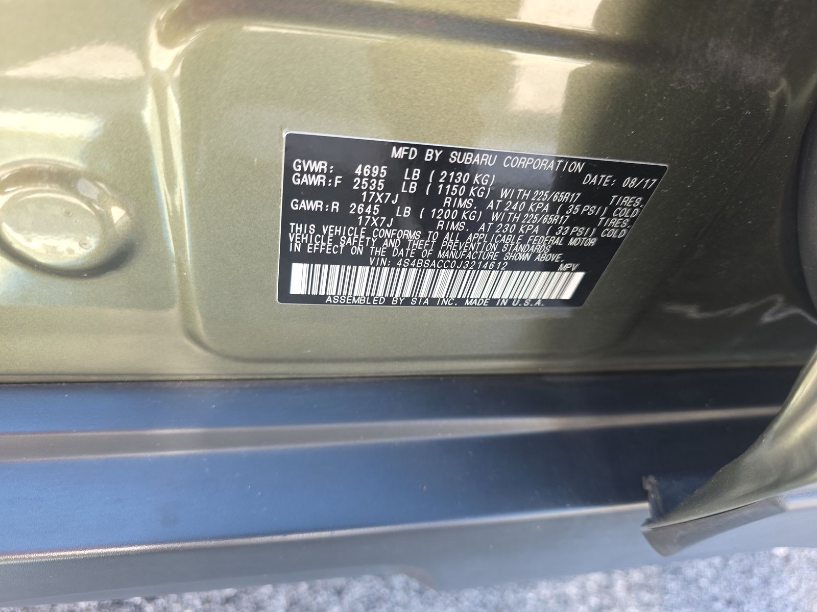 2018 Subaru Outback 2.5i Premium AWD