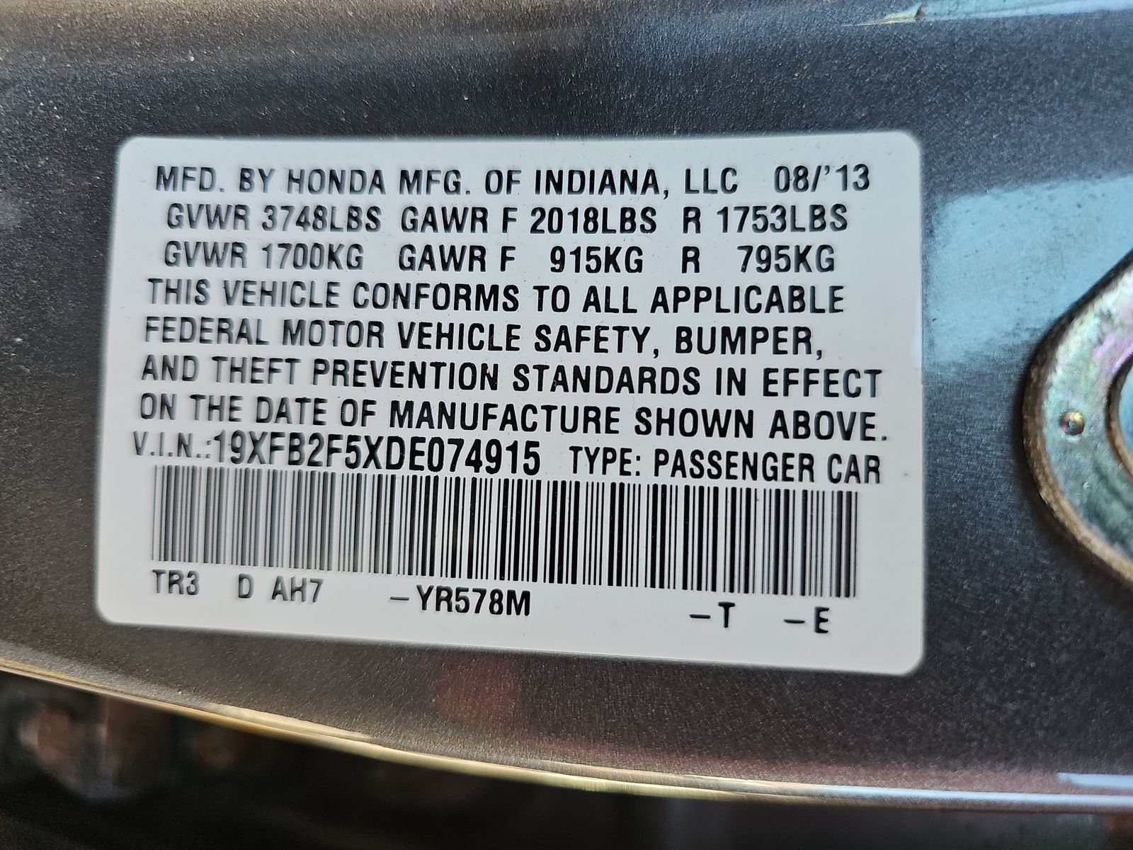 2013 Honda Civic LX FWD