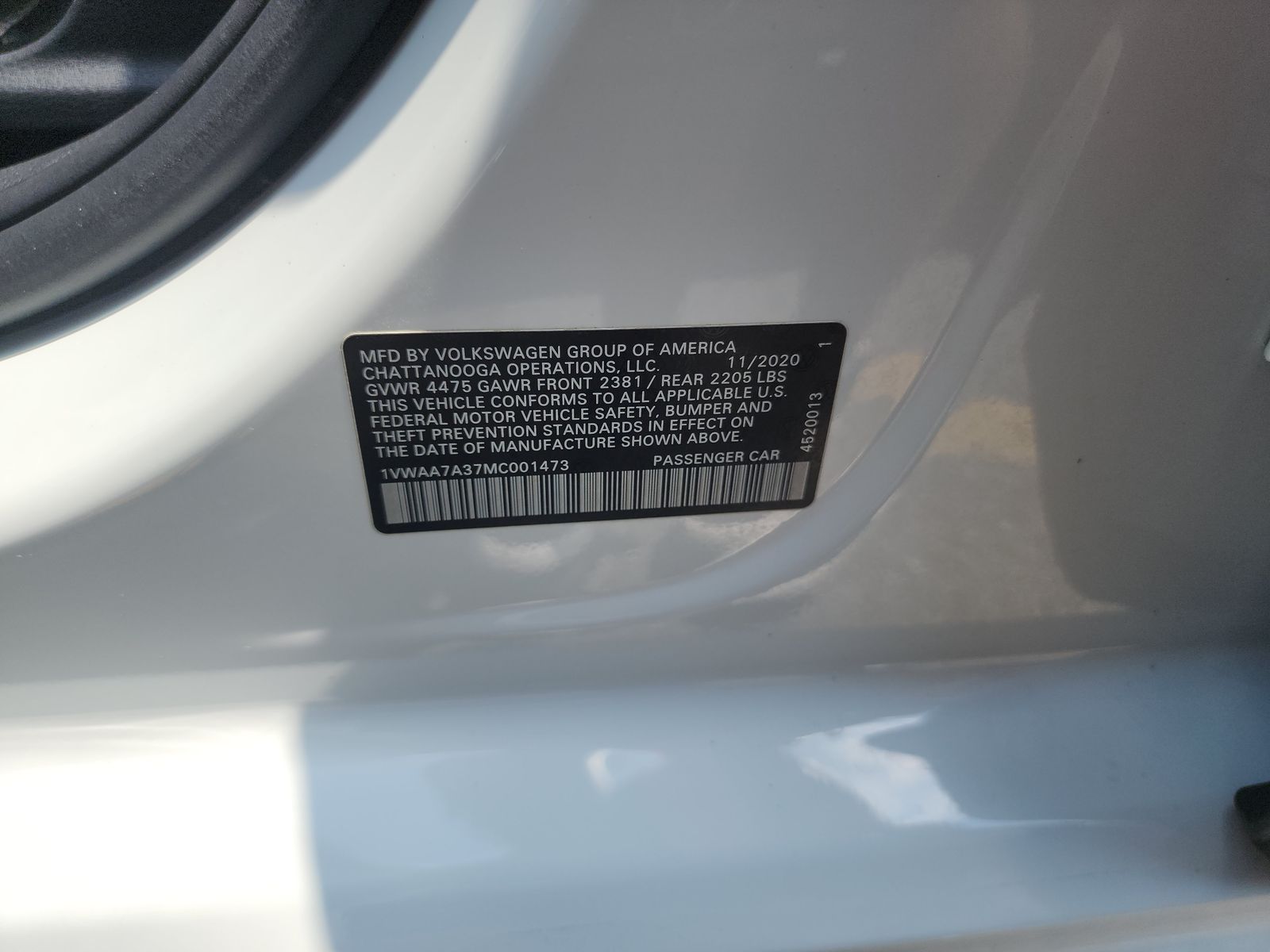 2021 Volkswagen Passat 2.0T S FWD