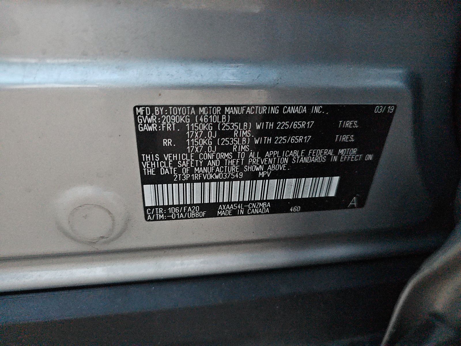 2019 Toyota RAV4 XLE AWD