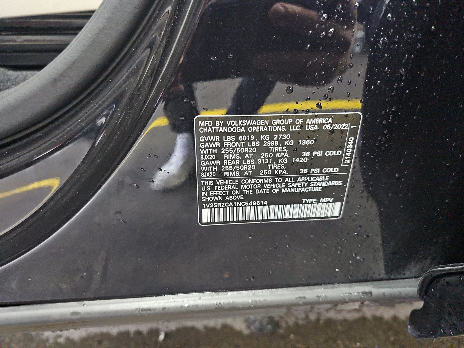 2022 Volkswagen Atlas 3.6L SEL R-Line Black AWD