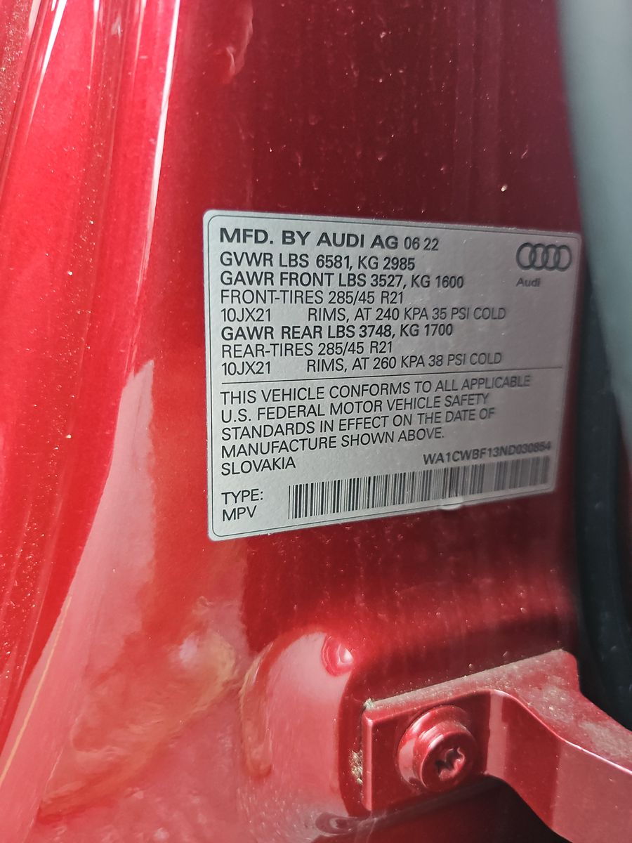 2022 Audi SQ8 Prestige AWD