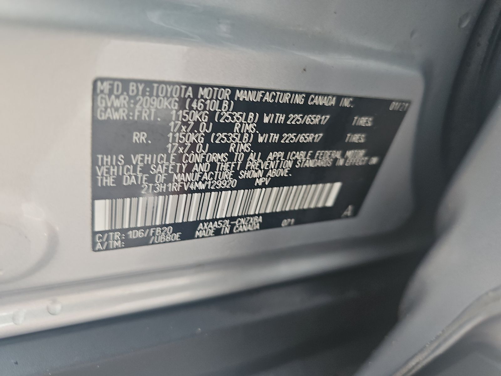 2021 Toyota RAV4 LE FWD