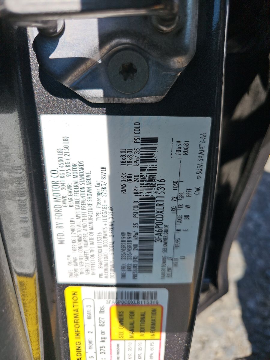 2020 Ford Fusion SEL FWD