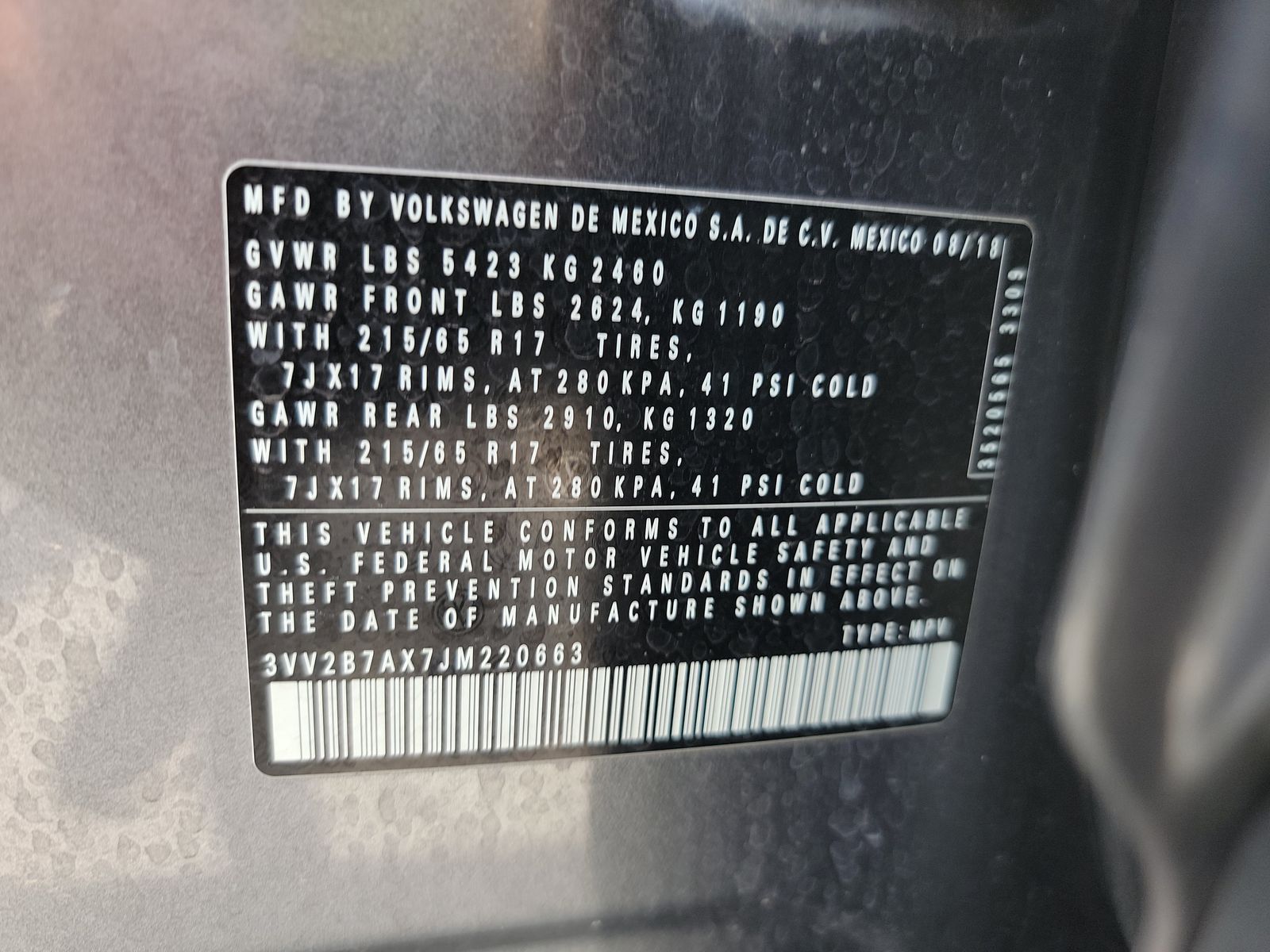 2018 Volkswagen Tiguan 2.0T SE AWD
