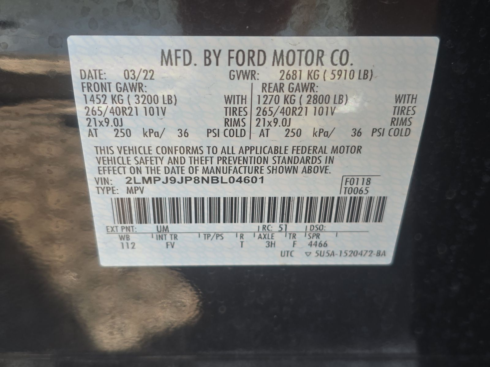 2022 Lincoln Nautilus Black Label AWD