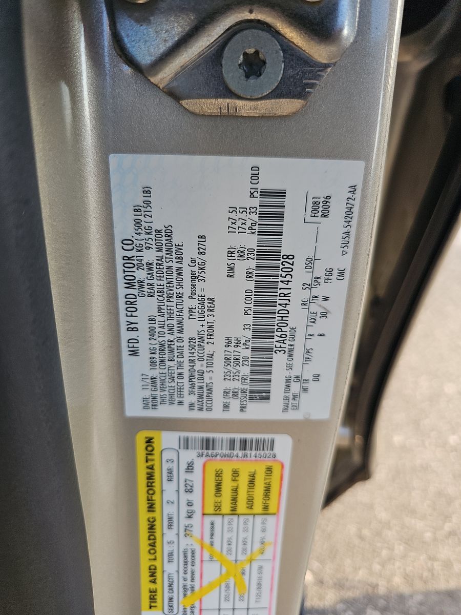 2018 Ford Fusion SE FWD