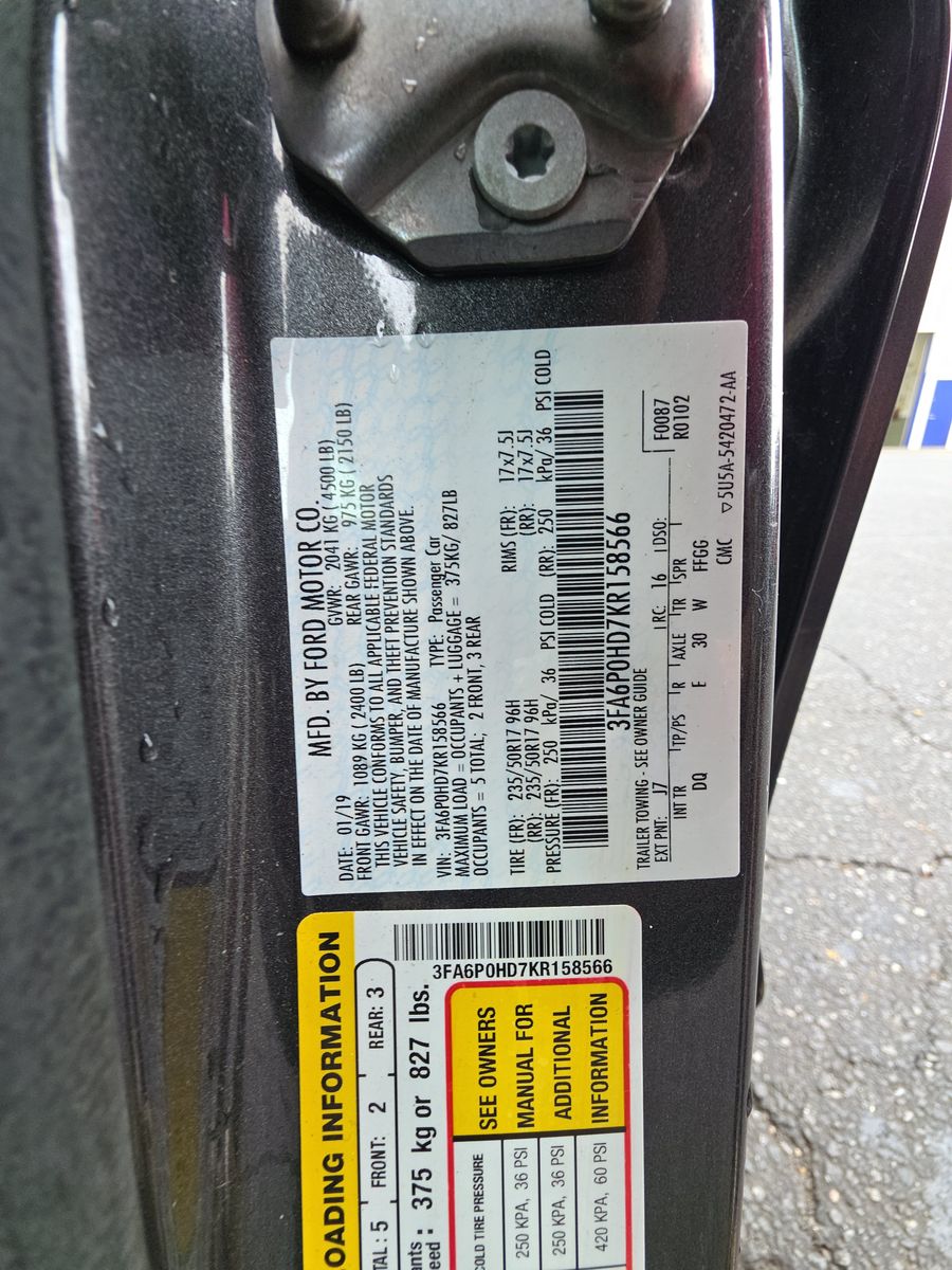 2019 Ford Fusion SE FWD