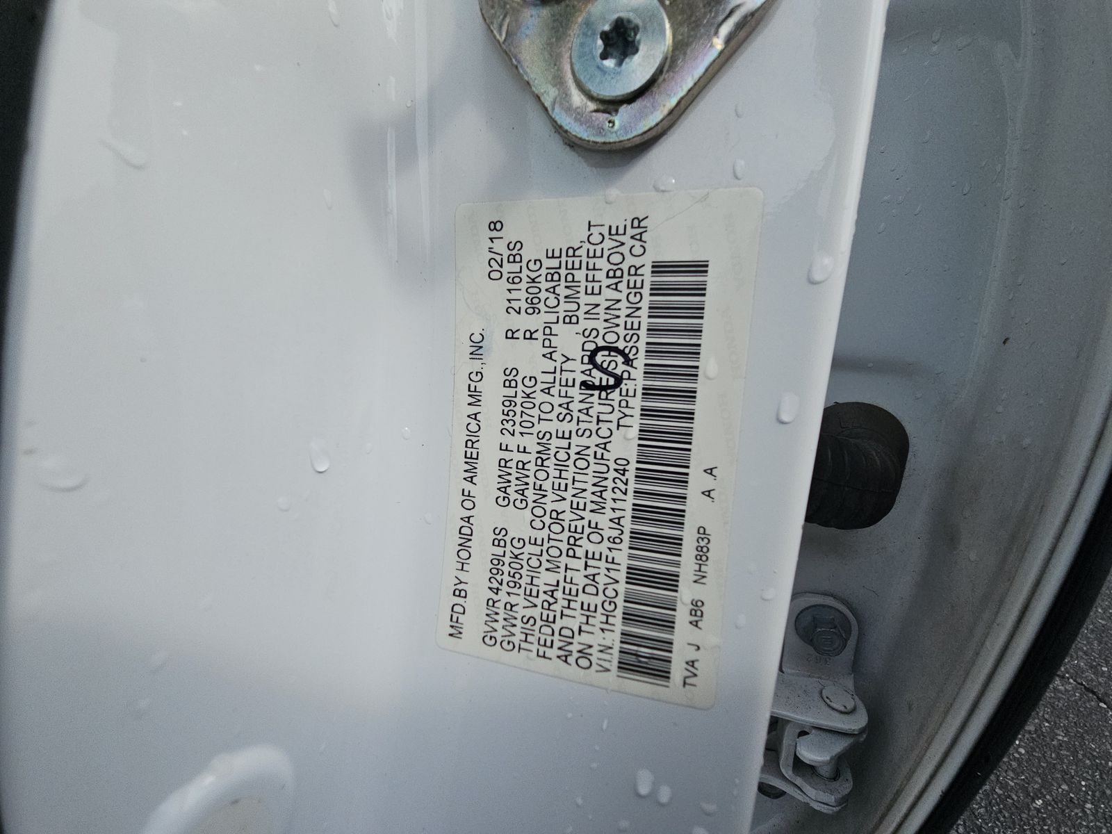 2018 Honda Accord LX FWD