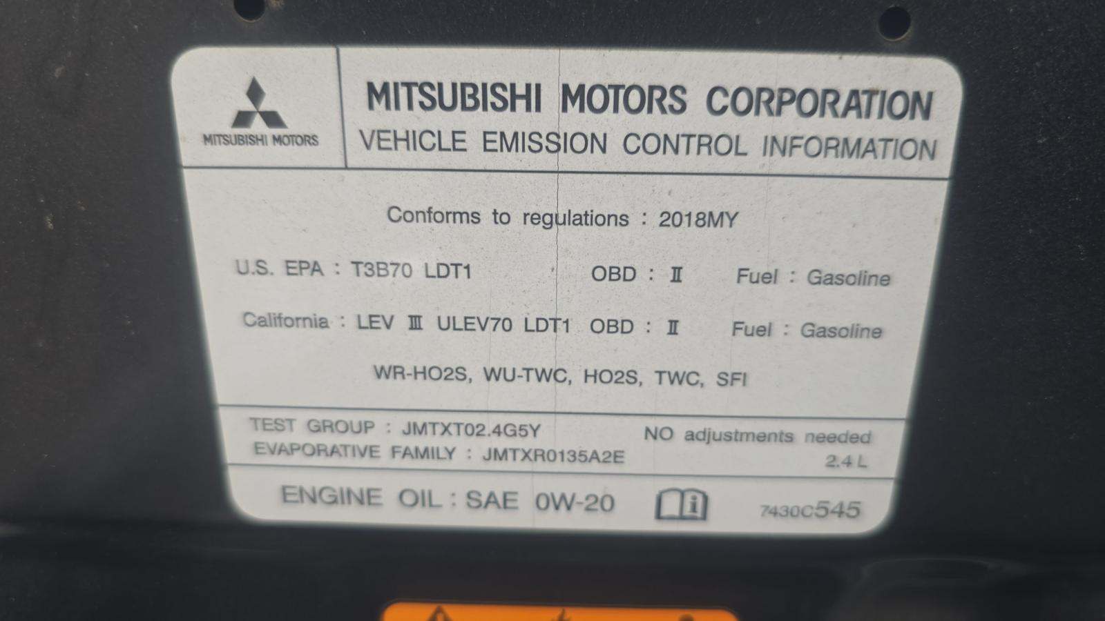 2018 Mitsubishi Outlander SE FWD