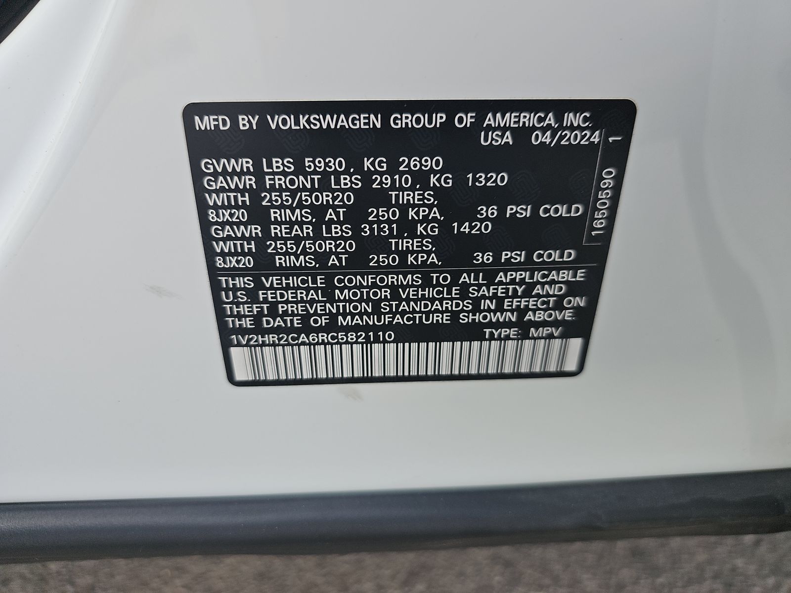 2024 Volkswagen Atlas 2.0T SE AWD