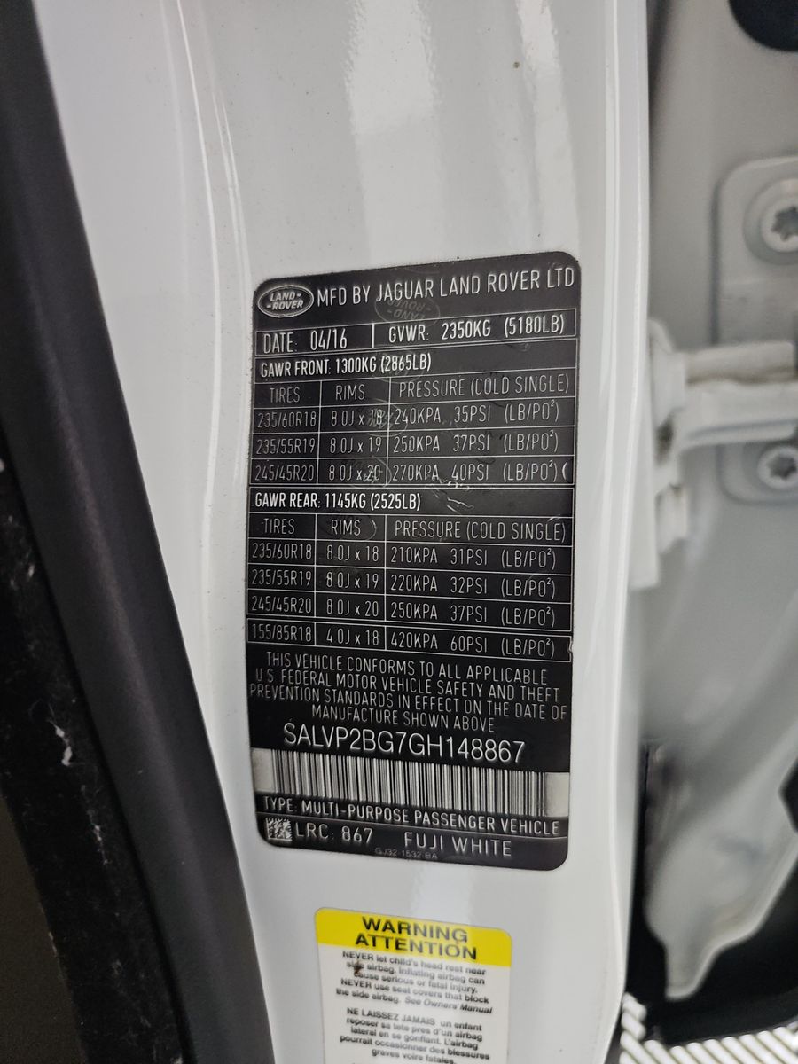 2016 Land Rover Range Rover Evoque SE Premium AWD