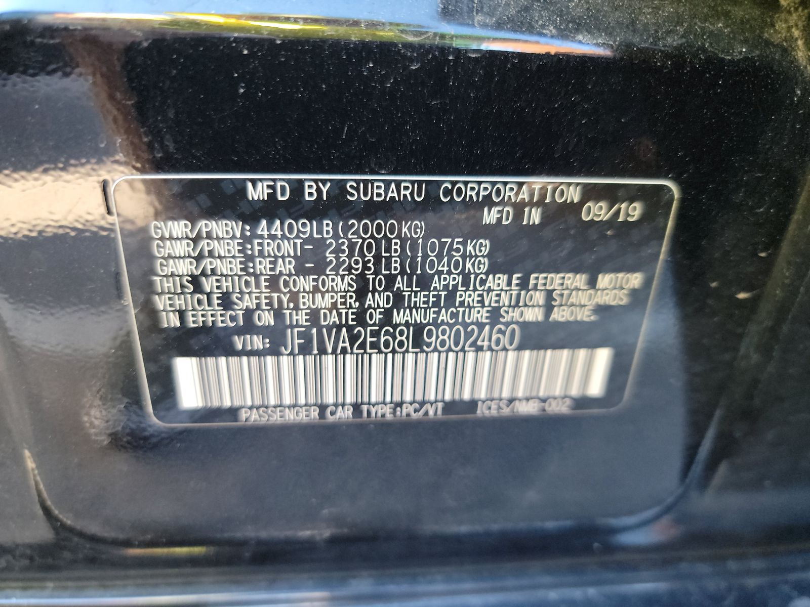 2020 Subaru WRX STi AWD