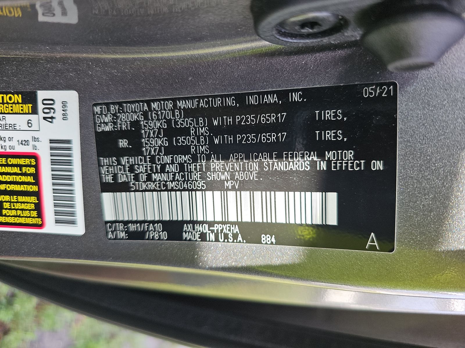 2021 Toyota Sienna LE FWD