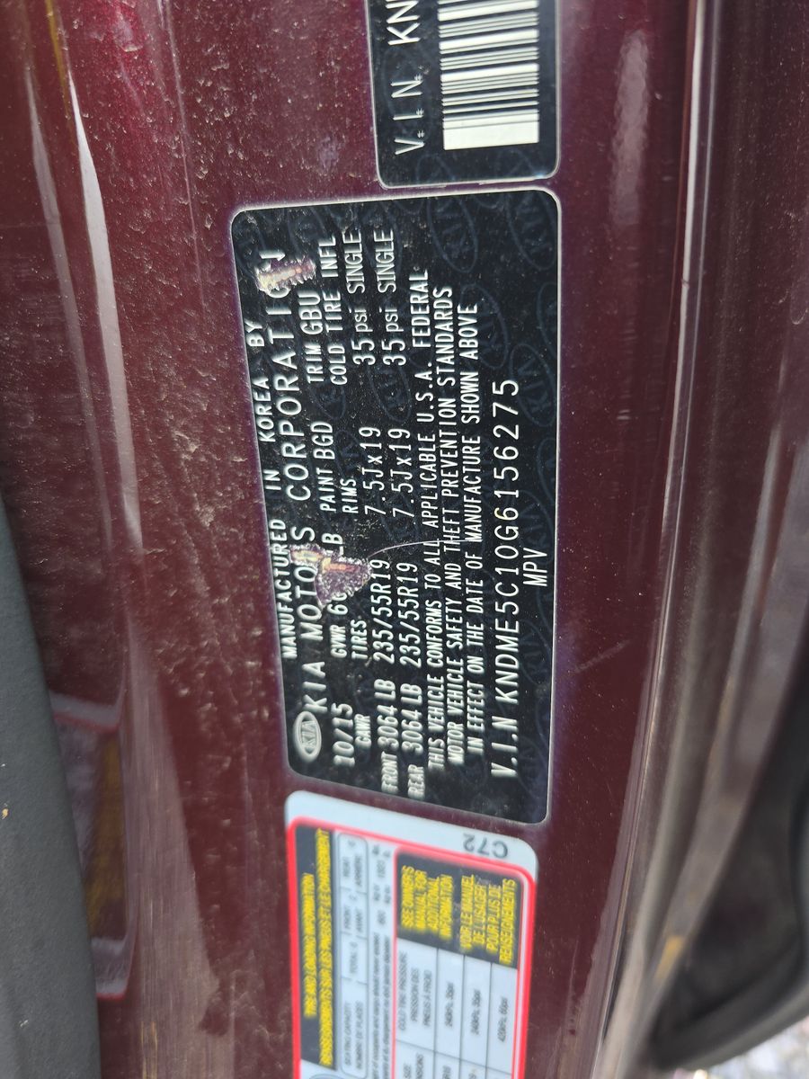 2016 Kia Sedona SXL FWD