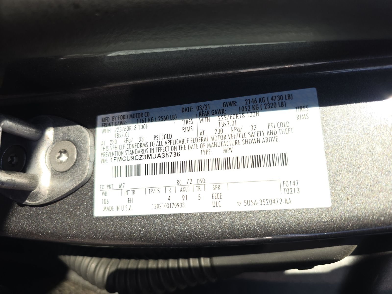 2021 Ford Escape Hybrid SEL AWD