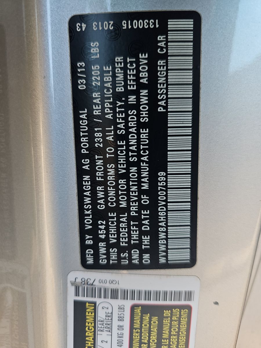 2013 Volkswagen Eos 2.0T Komfort FWD