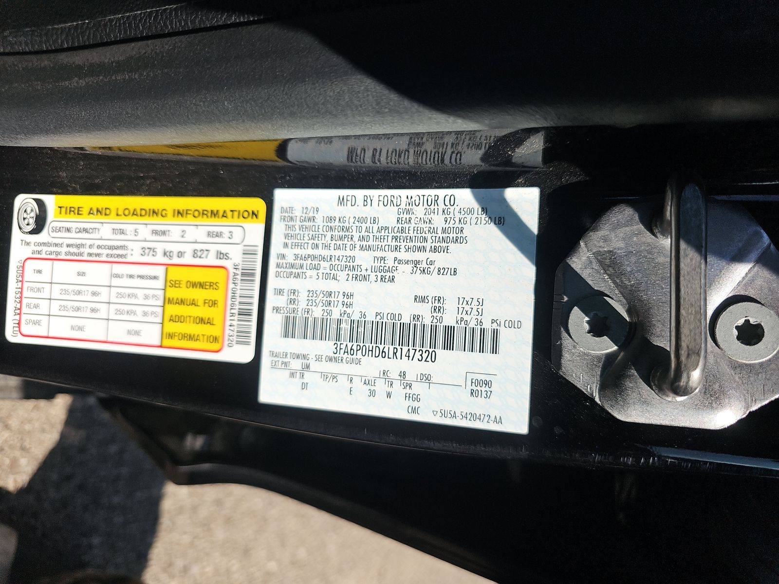 2020 Ford Fusion SE FWD