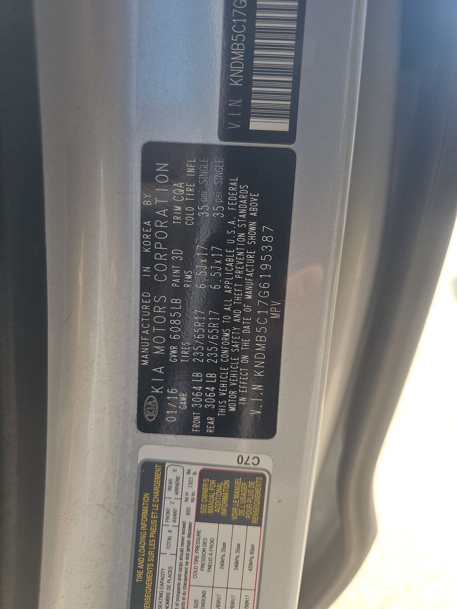 2016 Kia Sedona LX FWD
