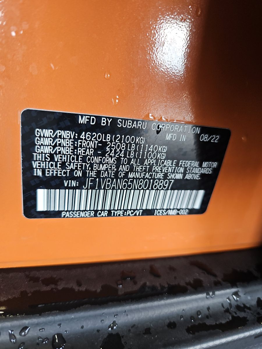 2022 Subaru WRX Limited AWD