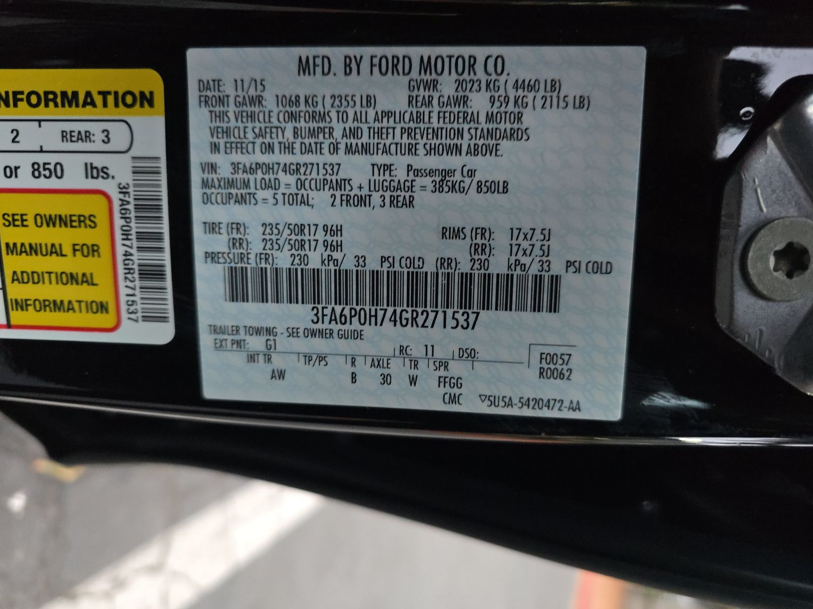 2016 Ford Fusion SE FWD